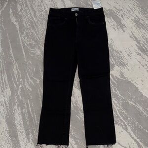 Zara Women's Straight Leg Black Jeans SHORT